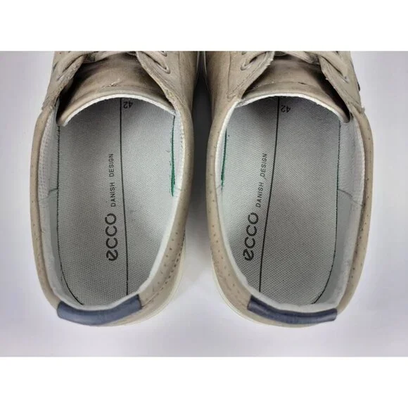 Ecco Danish Design Leather Shoes Size Mens 8 EUR 42 Beige Gray White 47003402459 - Picture 4 of 9
